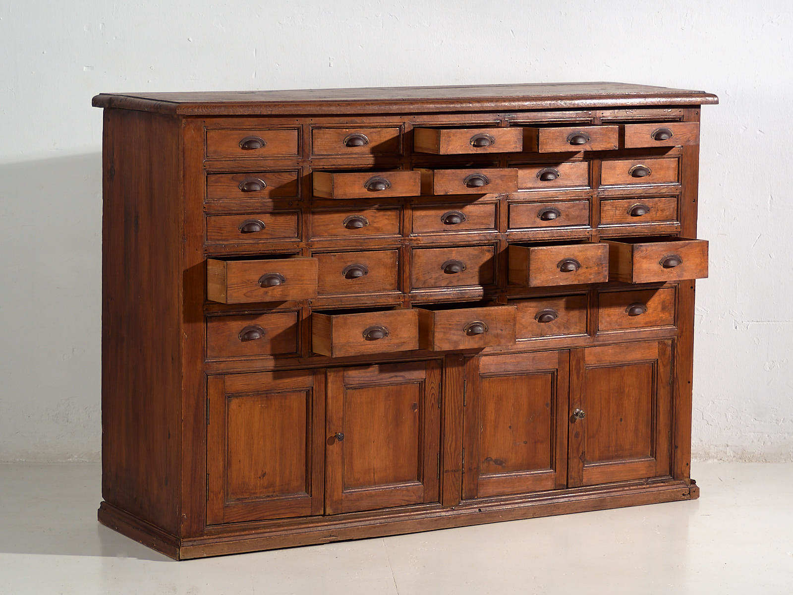 Antique apothecary file cabinet with multiple drawers (c.1920) #12