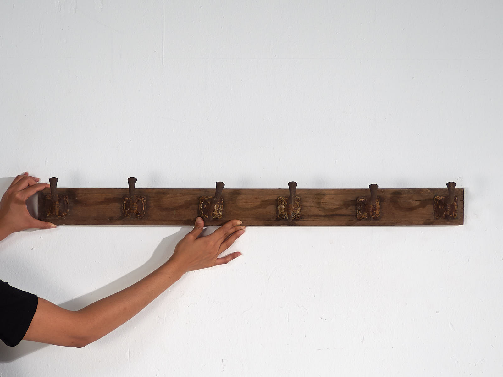 Antique wall coat rack (c.1920) #14