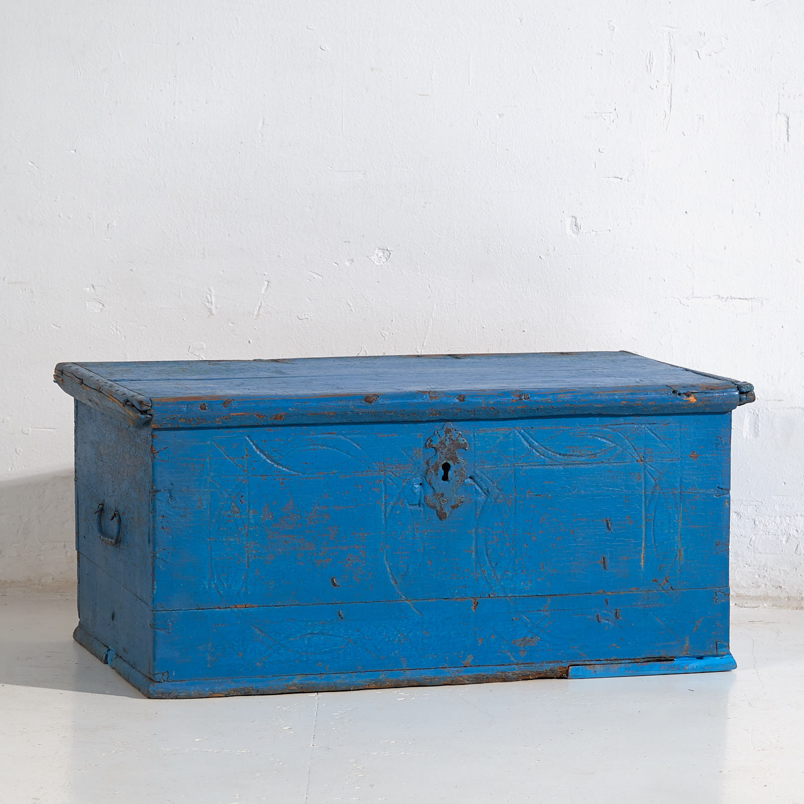 Cofre antiguo de color azul (c.1920) #40