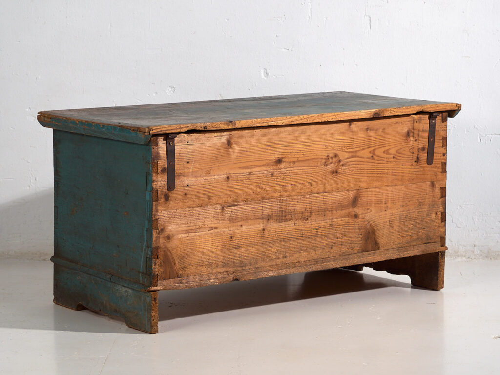 Antique chest with turquoise green patina (Year 1935) #10